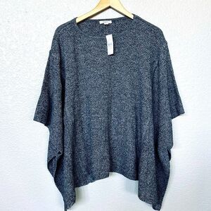 Ann Taylor LOFT Gray Poncho Shawl Sweater
